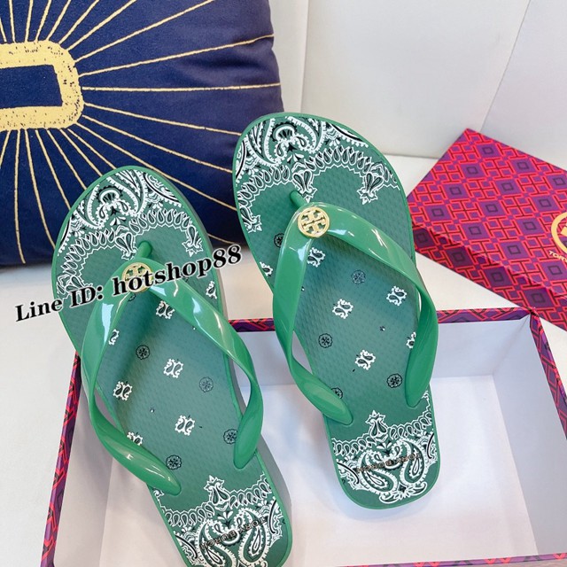 TORY BURCH2021年夏季新款女款坡跟人字拖TB官方春夏季主打款女士人字拖 dx2370